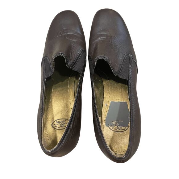 Circa Joan & David Size 10 Shoes Brown Leather Wedge Modest Casual Heels - Picture 1 of 8